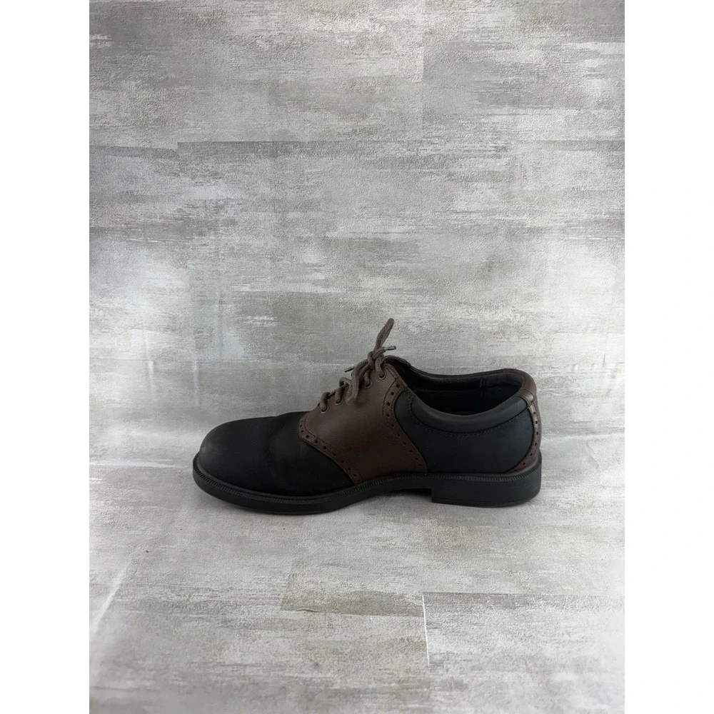 Rockport Men M9496 Leather Saddle Shoes Black Brown Oxford Sz 8.5 M